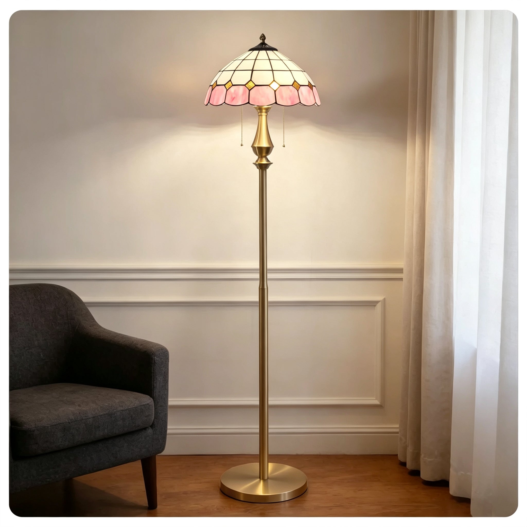 Pastel Petal Mosaic Floor Lamp
