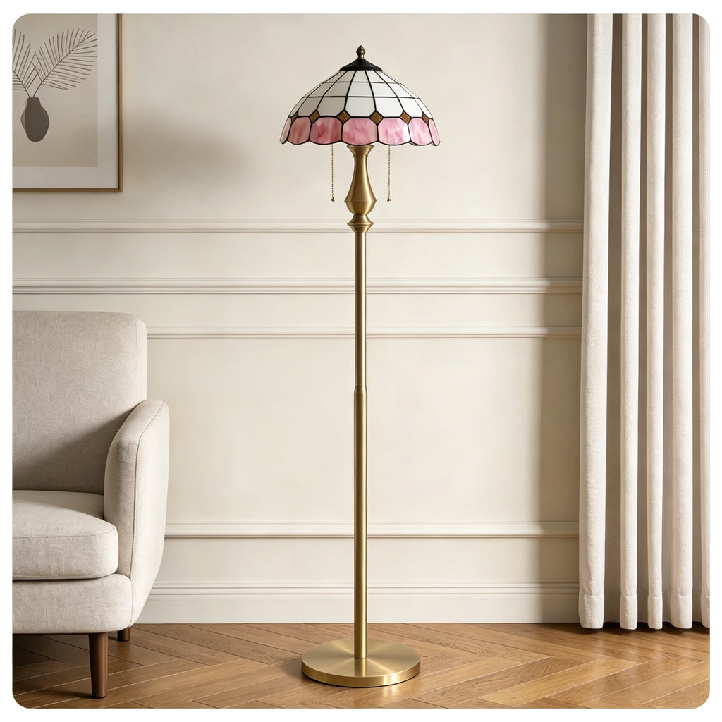 Pastel Petal Mosaic Floor Lamp