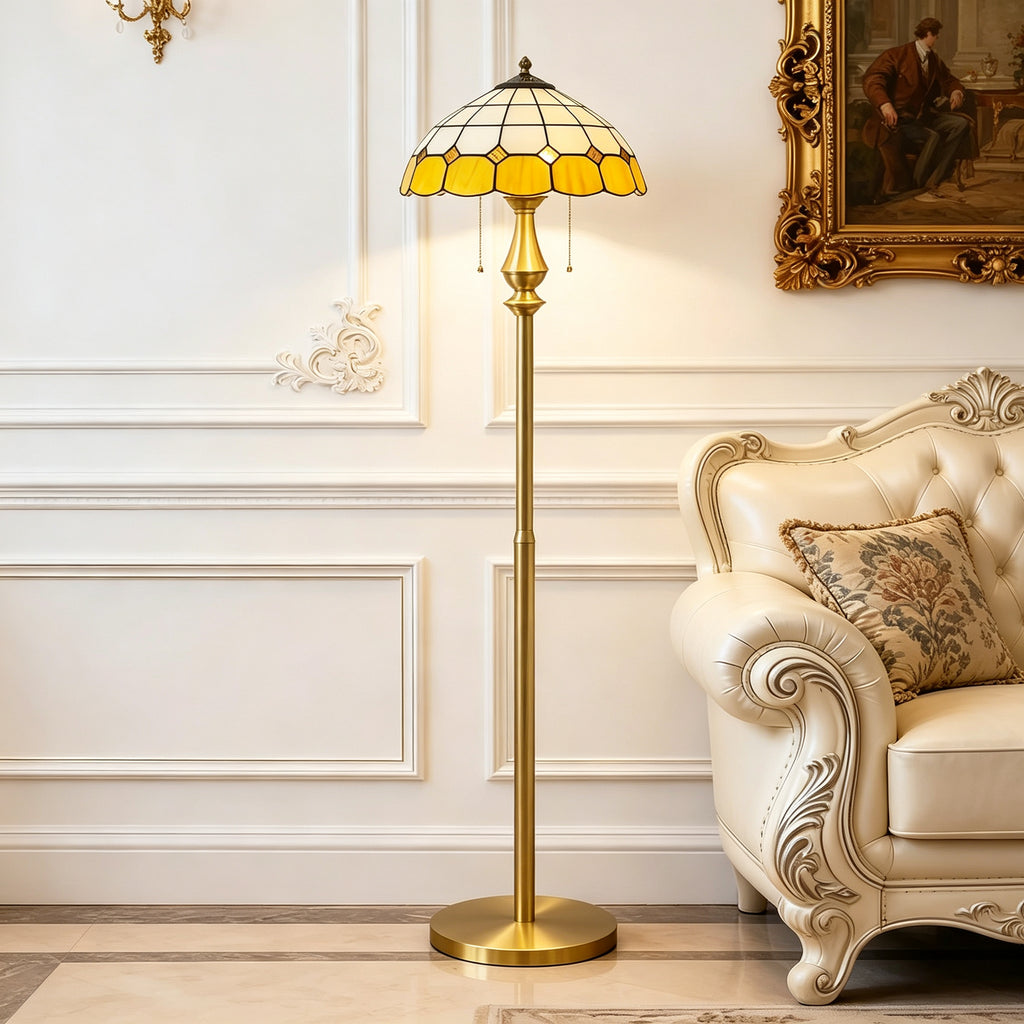 Pastel Petal Mosaic Floor Lamp