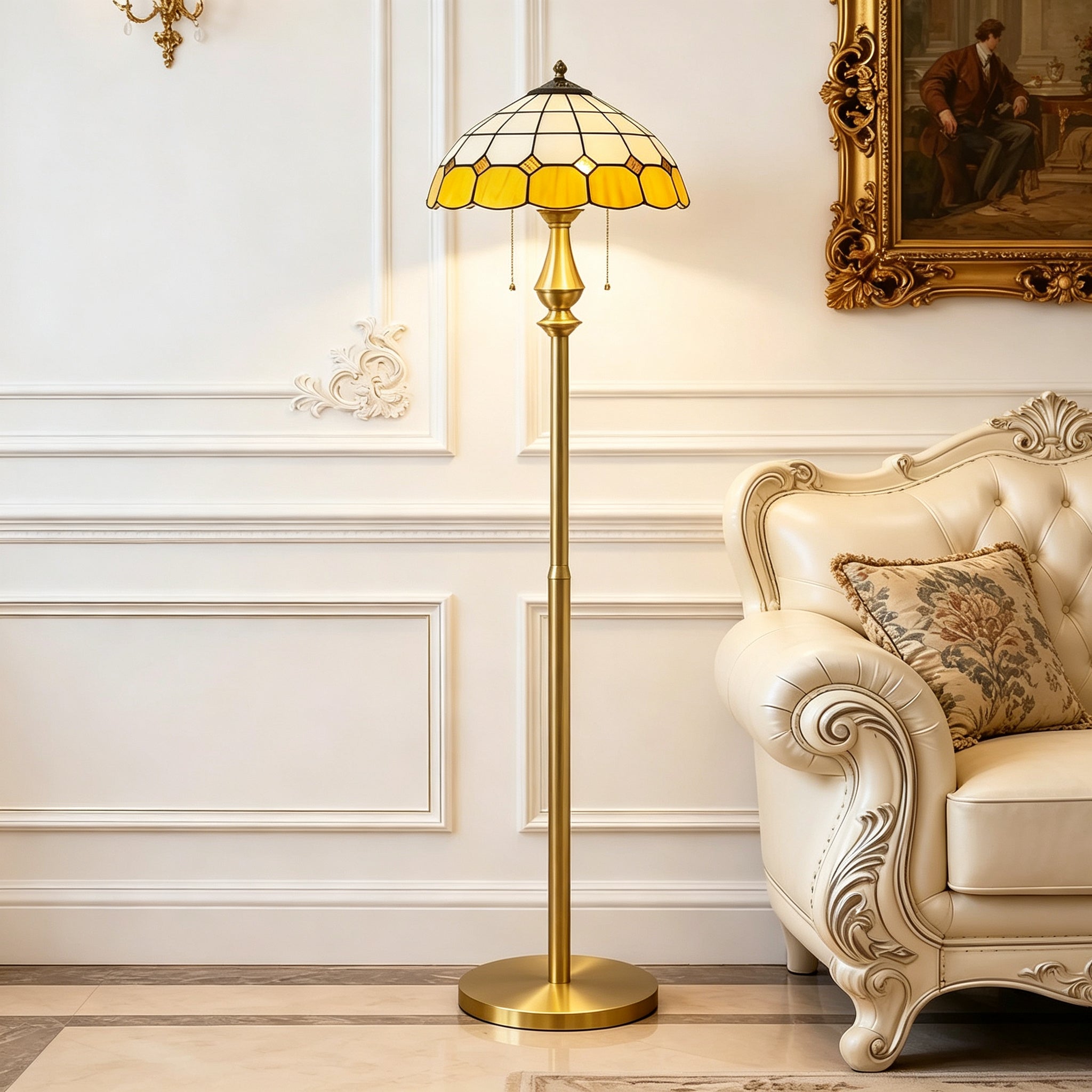 Pastel Petal Mosaic Floor Lamp