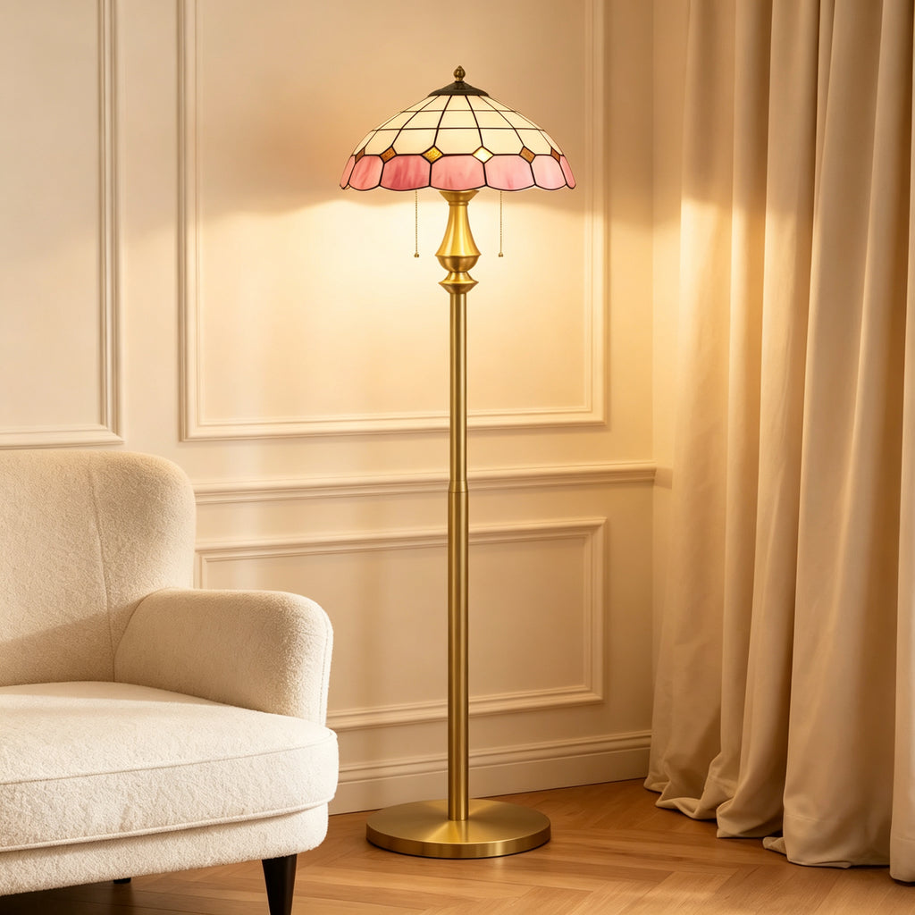 Pastel Petal Mosaic Floor Lamp