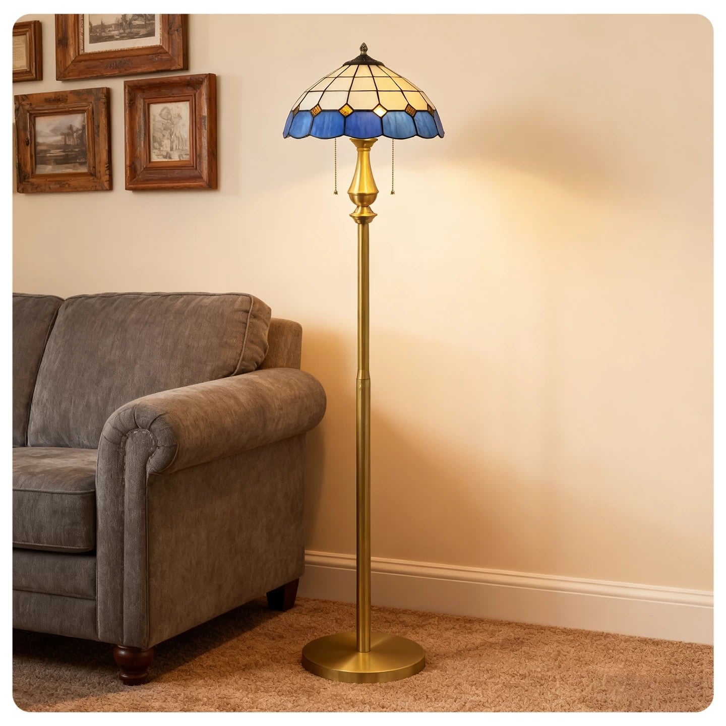 Pastel Petal Mosaic Floor Lamp