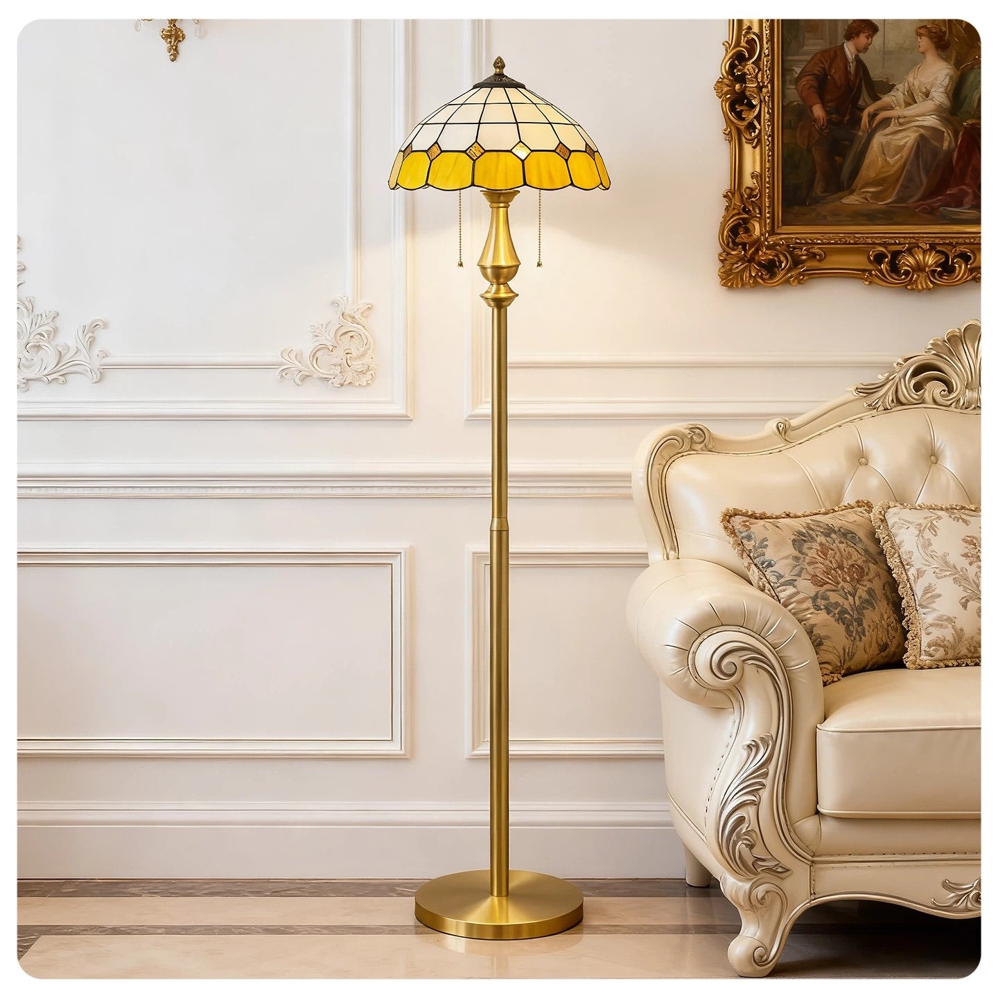 Pastel Petal Mosaic Floor Lamp