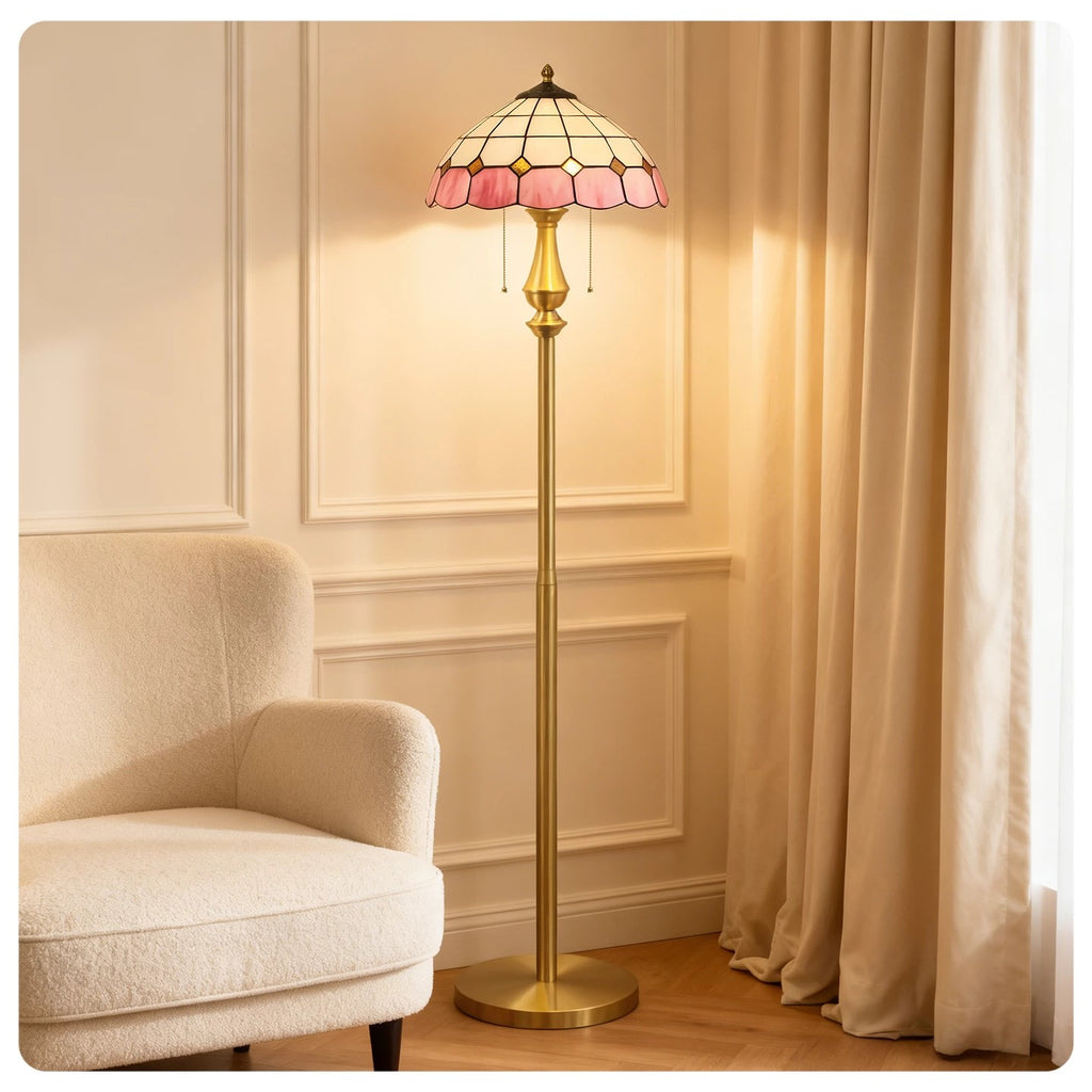Pastel Petal Mosaic Floor Lamp