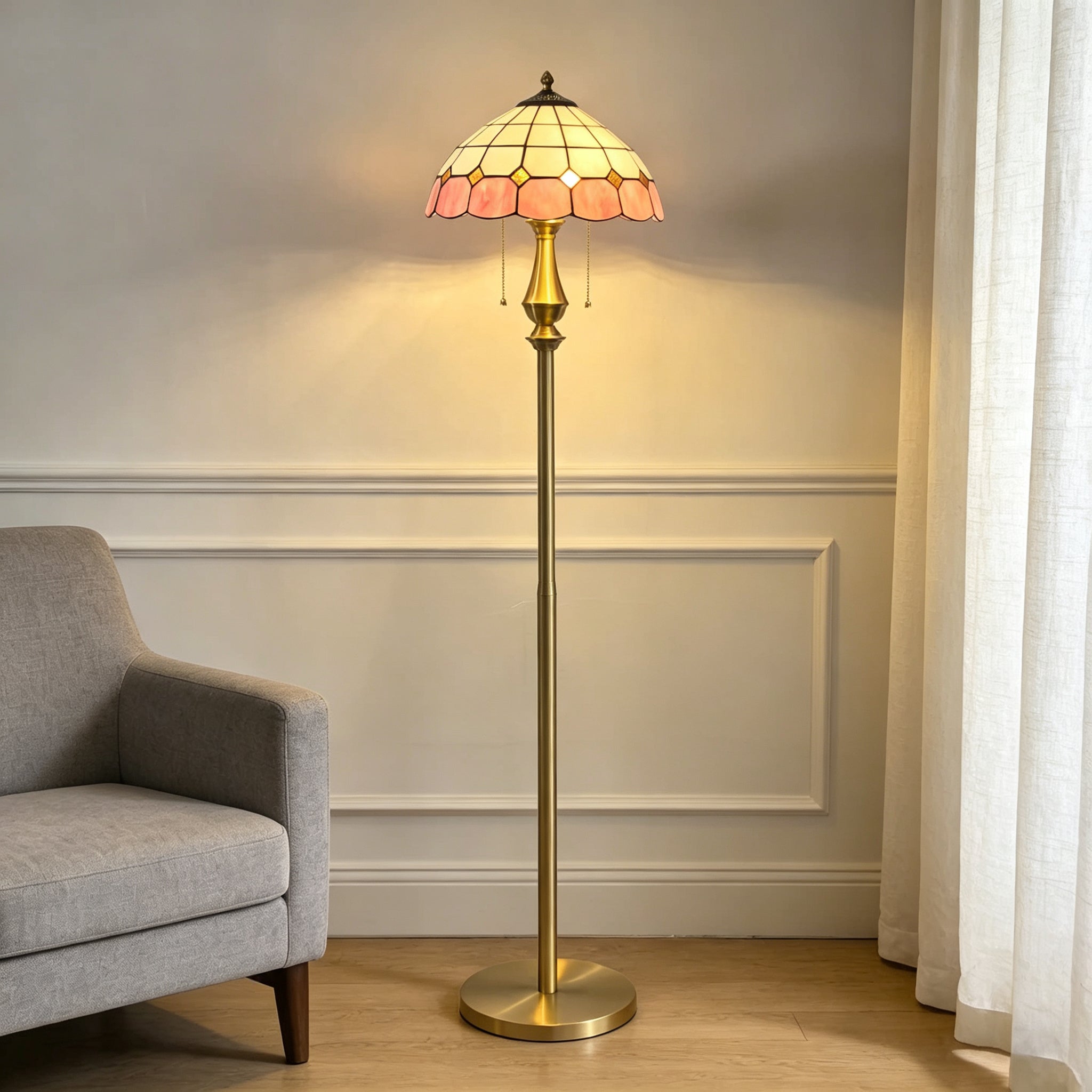 Pastel Petal Mosaic Floor Lamp