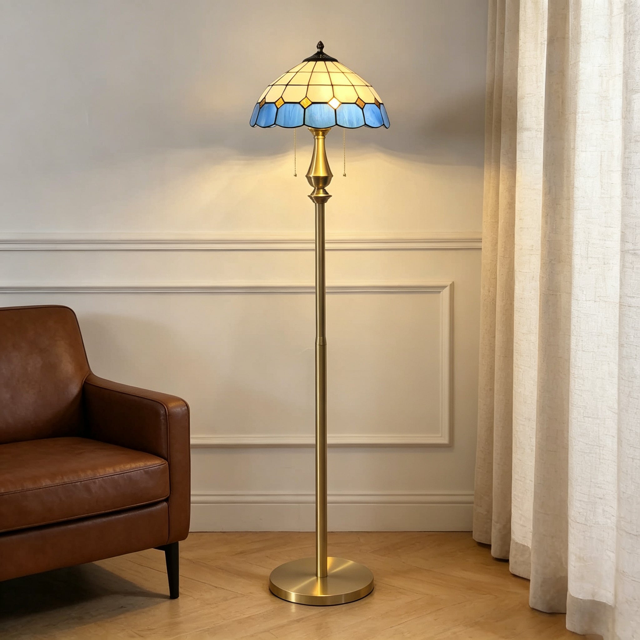Pastel Petal Mosaic Floor Lamp