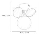 Single Light Petal Globe Ceiling Light Line Art Dimension Diagram