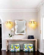 Modern Pearl Oval Art Glass Wall Sconce in Entrance Hallway