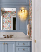 Modern Pearl Oval Art Glass Wall Sconce Over Bathroom Vanity
