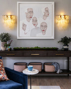 Modern Pearl Oval Art Glass Wall Sconce in Designer Living Space