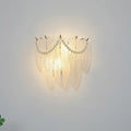 Pearl Feather Art Glass Wall Sconce