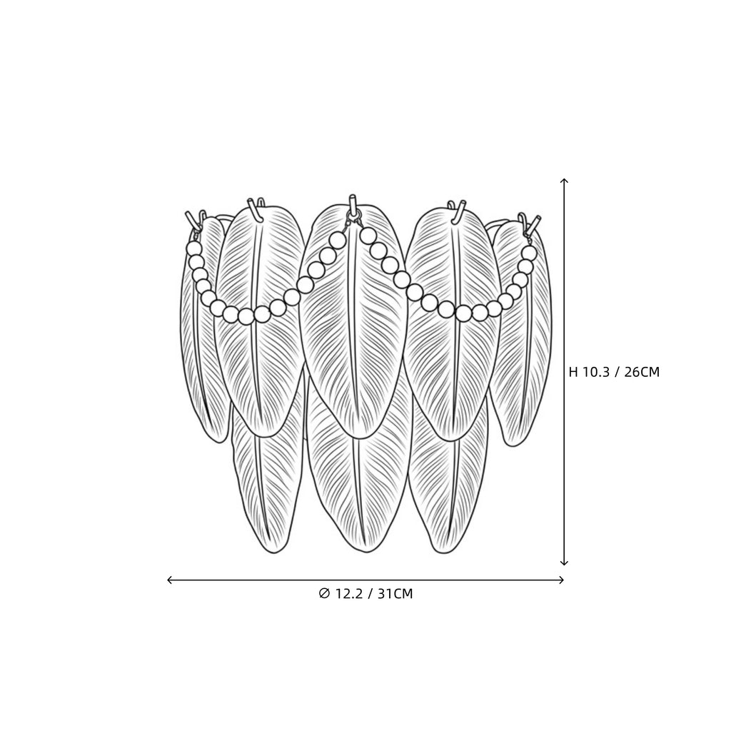 Pearl Feather Art Glass Wall Sconce