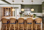Modern Alabaster Art Glass Pendant Lights Over Kitchen Island
