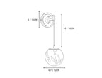 Sphere Alabaster Drop Wall Sconce Elevation Line Art Diagram