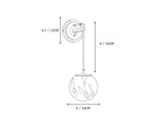 Sphere Alabaster Drop Wall Sconce Side View Line Art Diagram