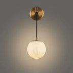 Illuminated Brass Sphere Alabaster Wall Light Studio Display