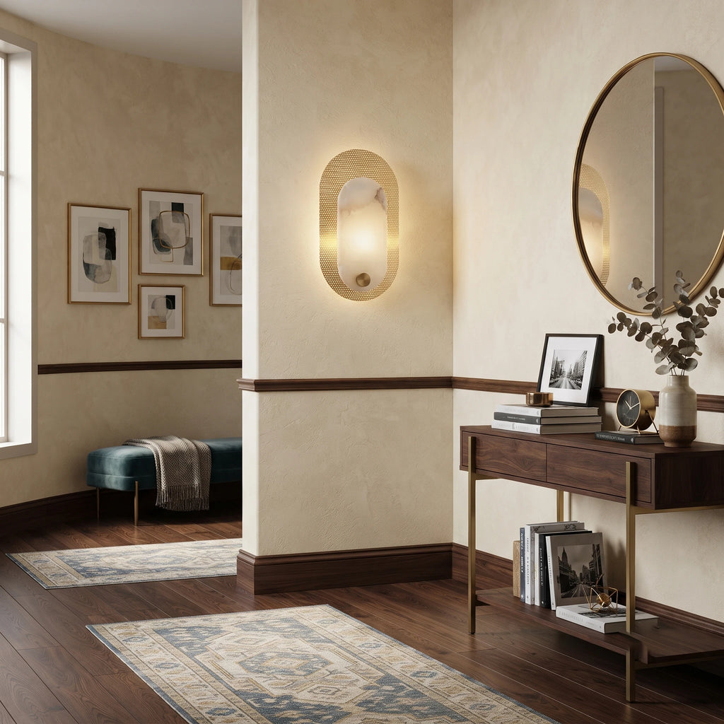 Perforated Brass Halo Sconce