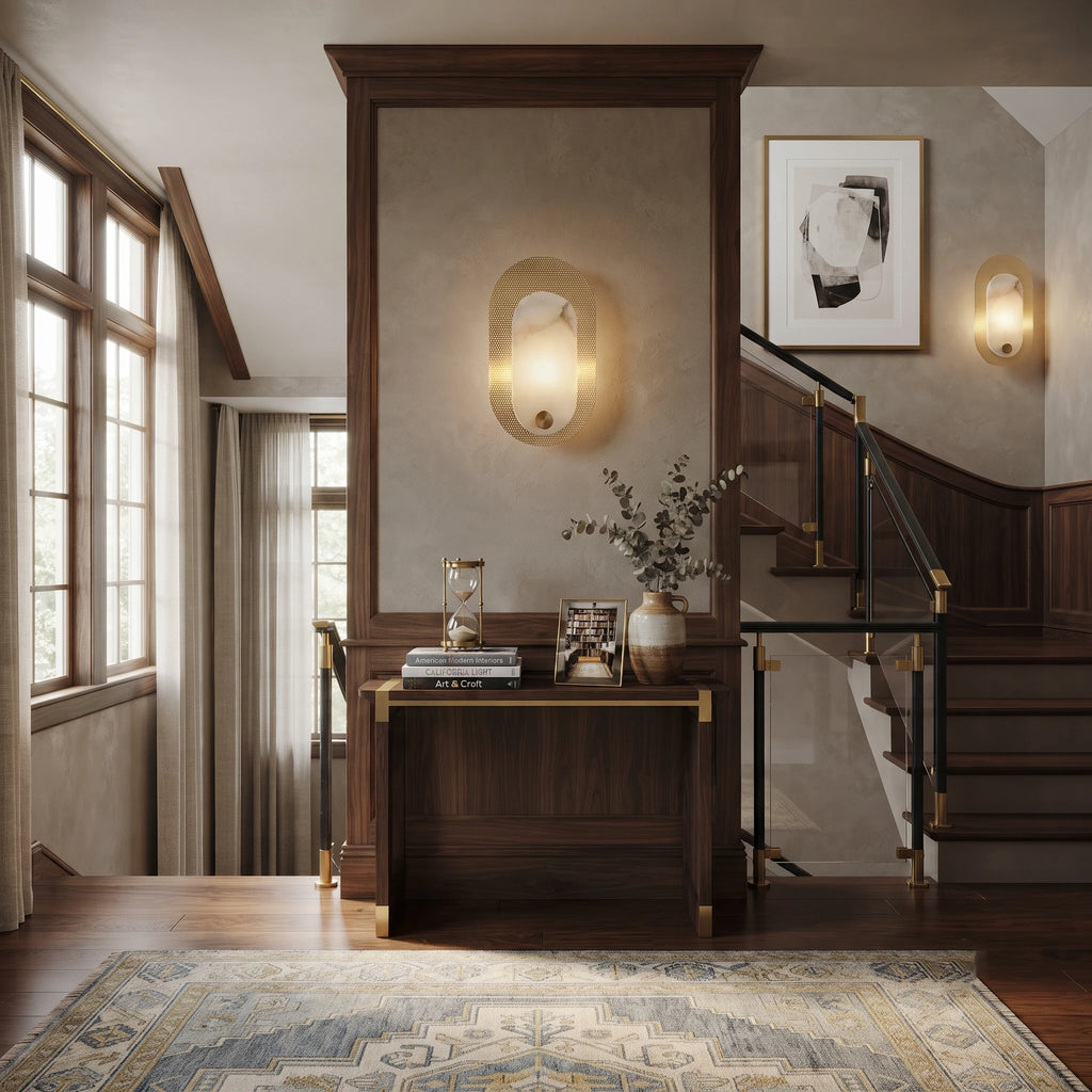 Perforated Brass Halo Sconce