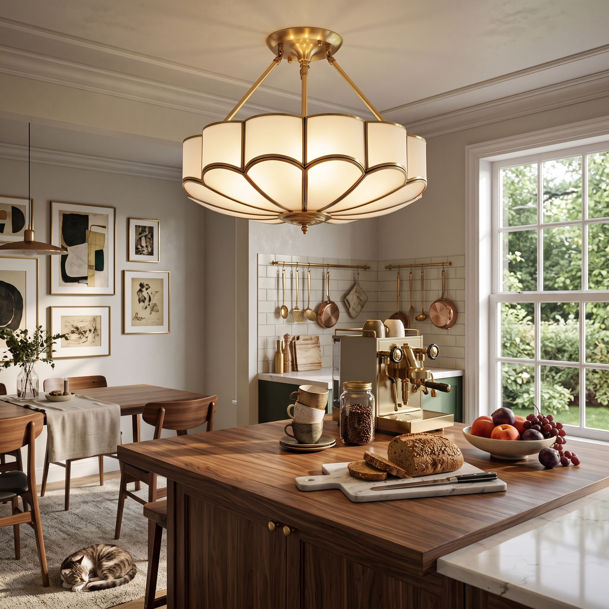 Petal Glass Semi-Flush Mount