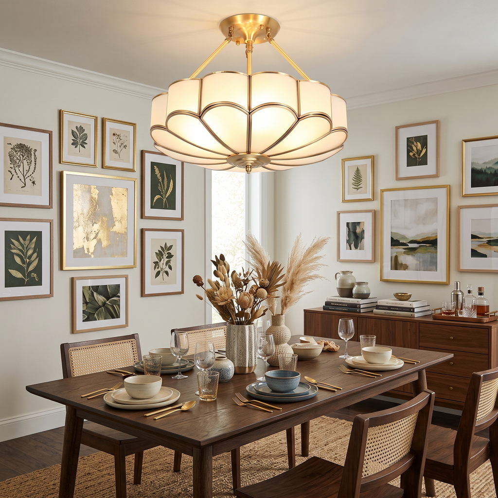 Petal Glass Semi-Flush Mount