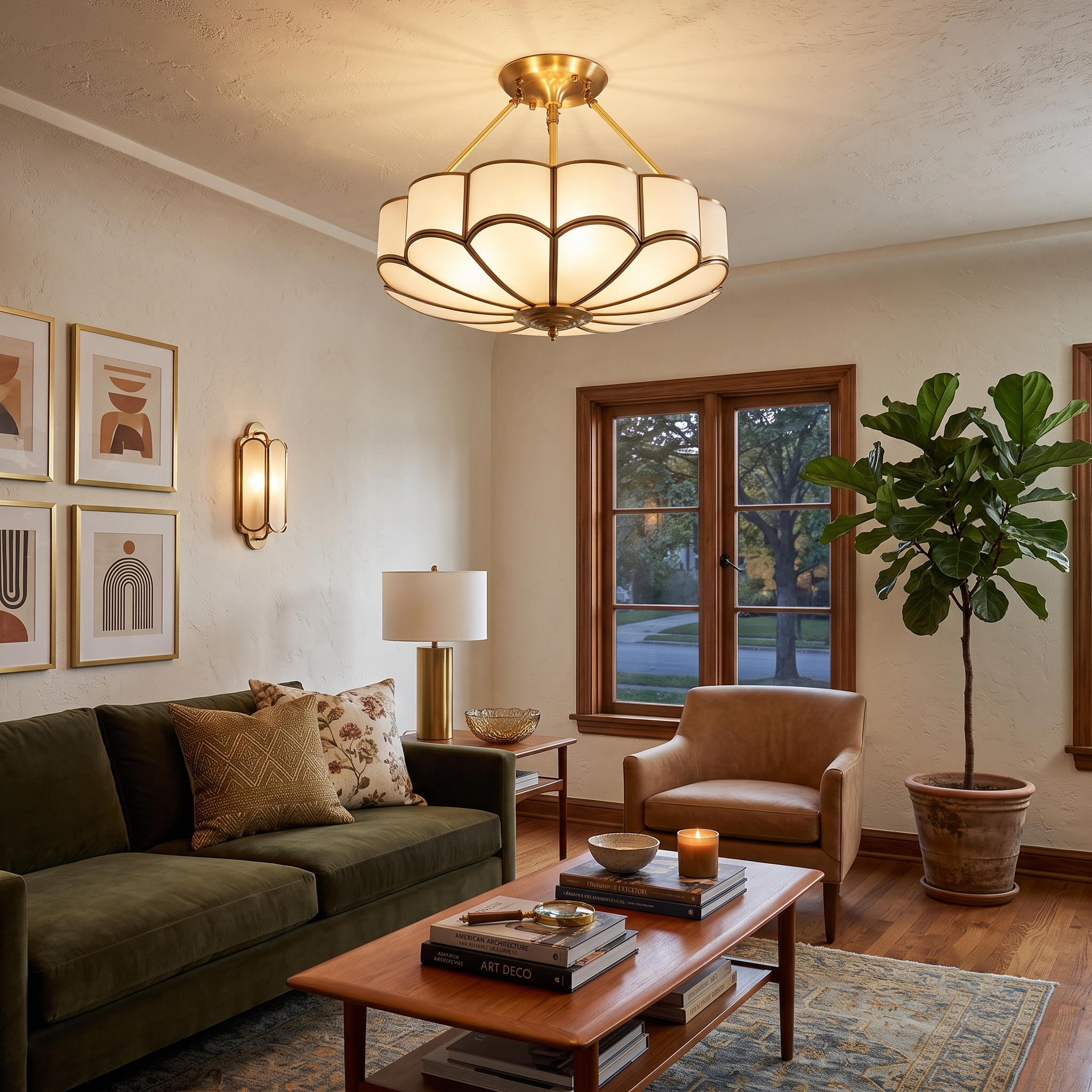 Petal Glass Semi-Flush Mount