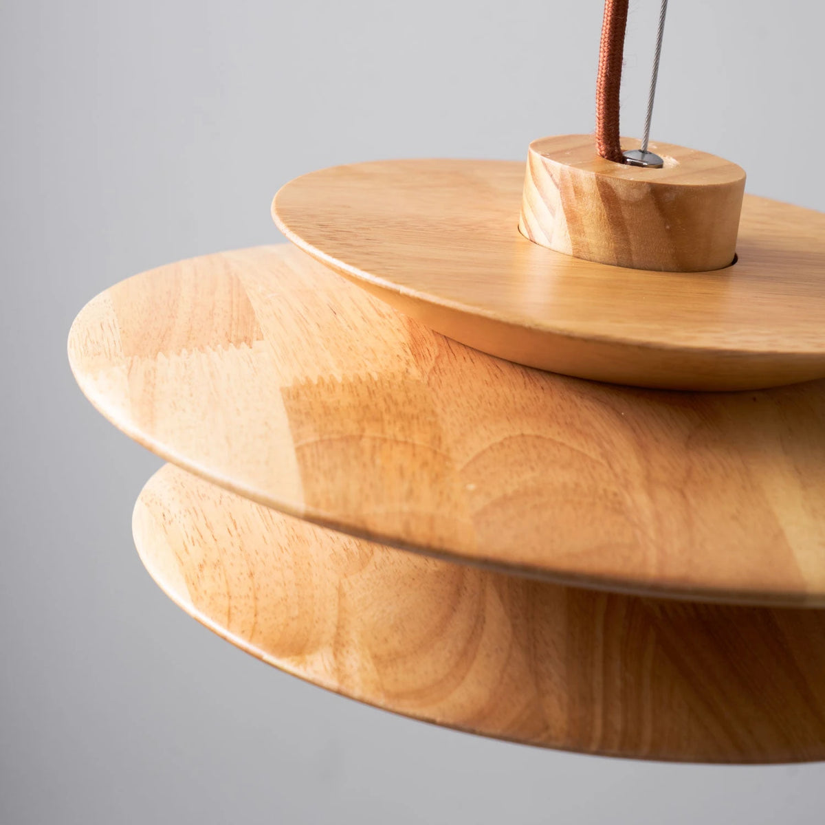Close Up View of Natural Wood Grain Texture and Tiered Shades