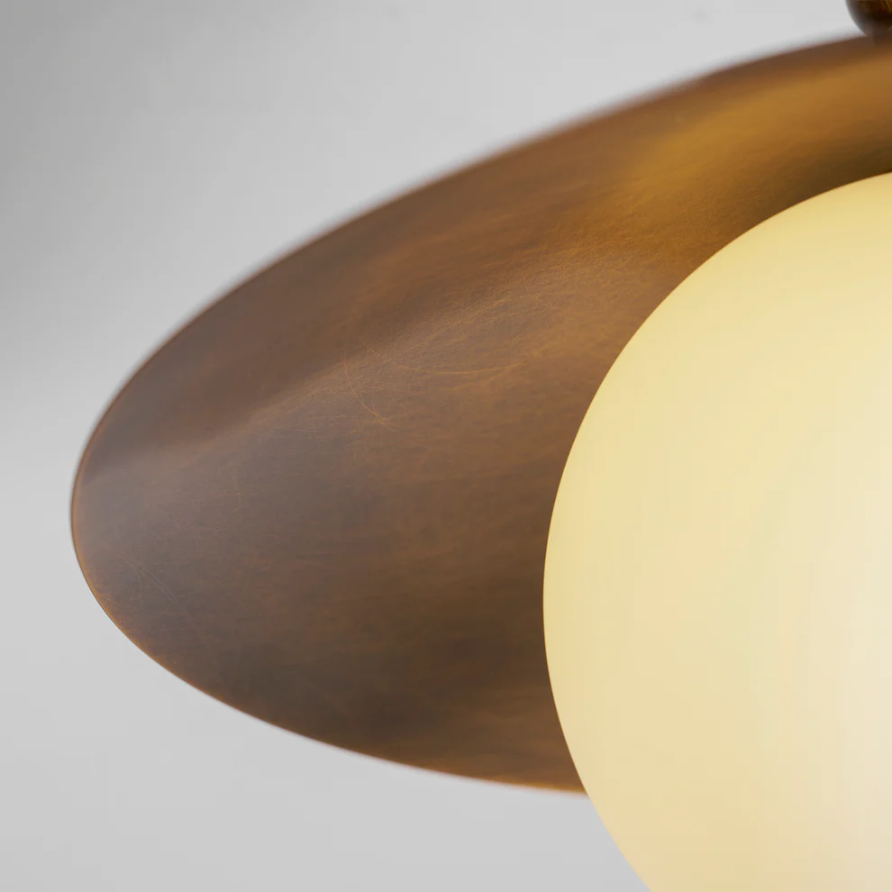 Pivot Brass Saucer Ceiling Light