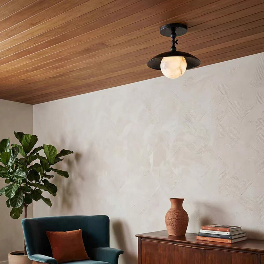 Pivot Brass Saucer Ceiling Light