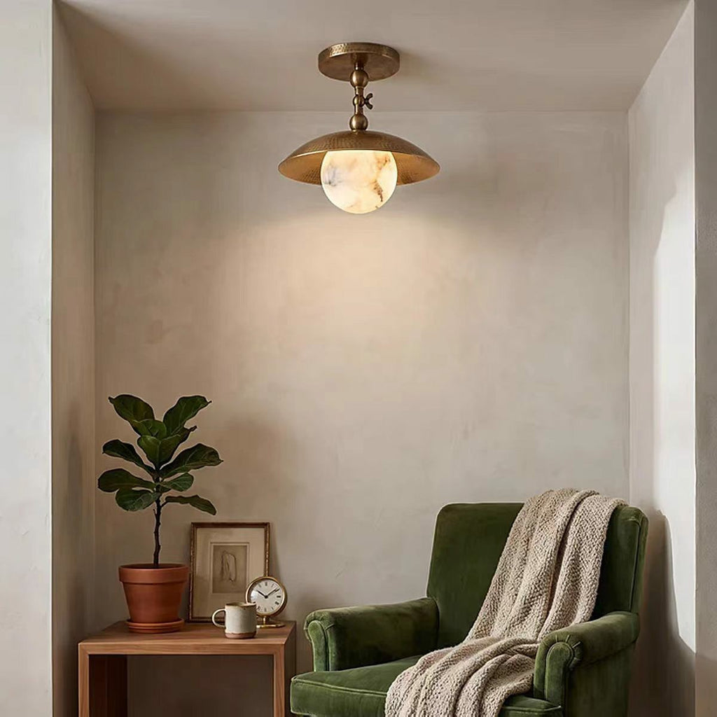 Pivot Brass Saucer Ceiling Light