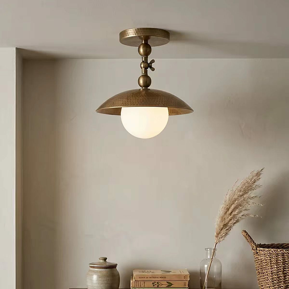 Pivot Brass Saucer Ceiling Light