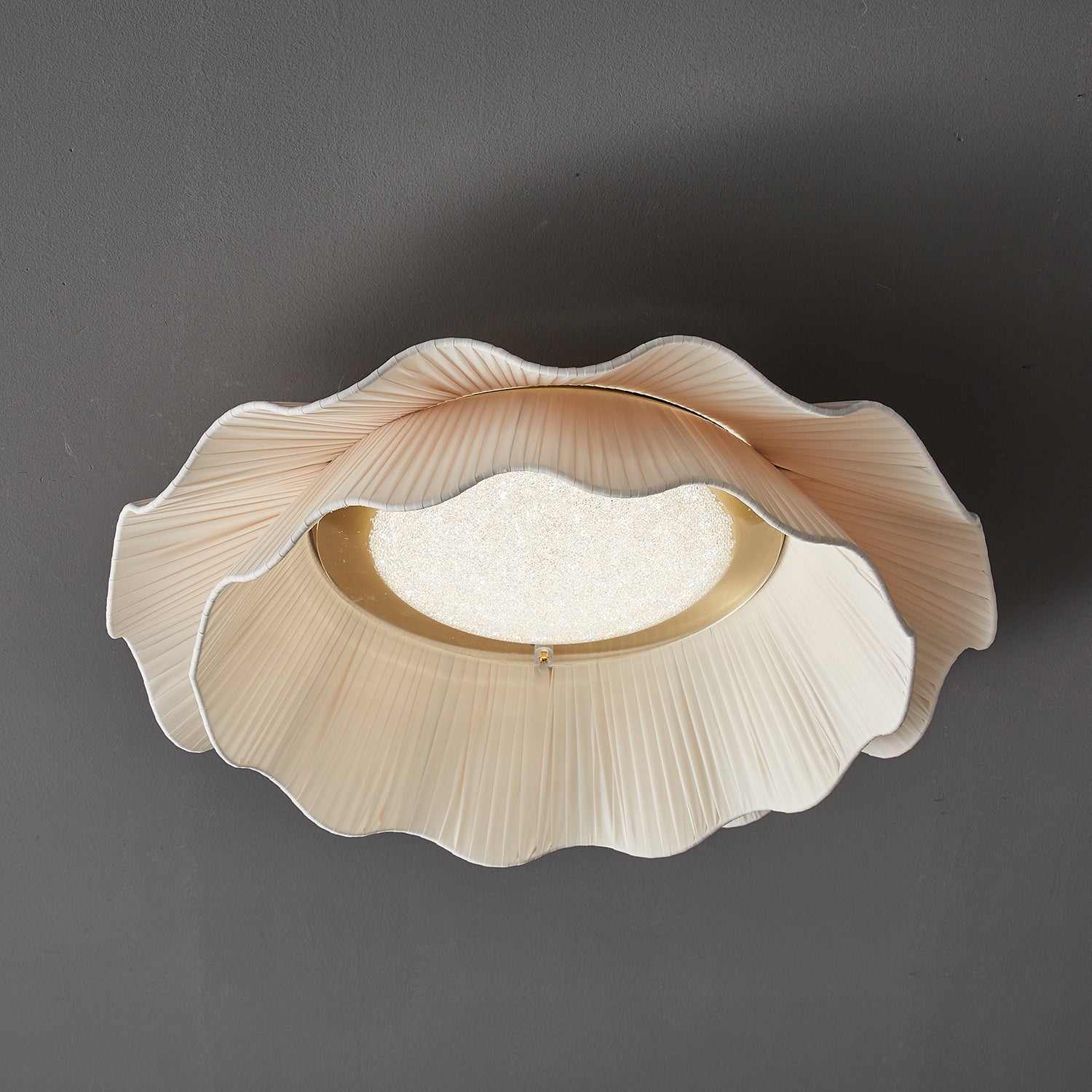 Plated Fabric Wave Flush Mount