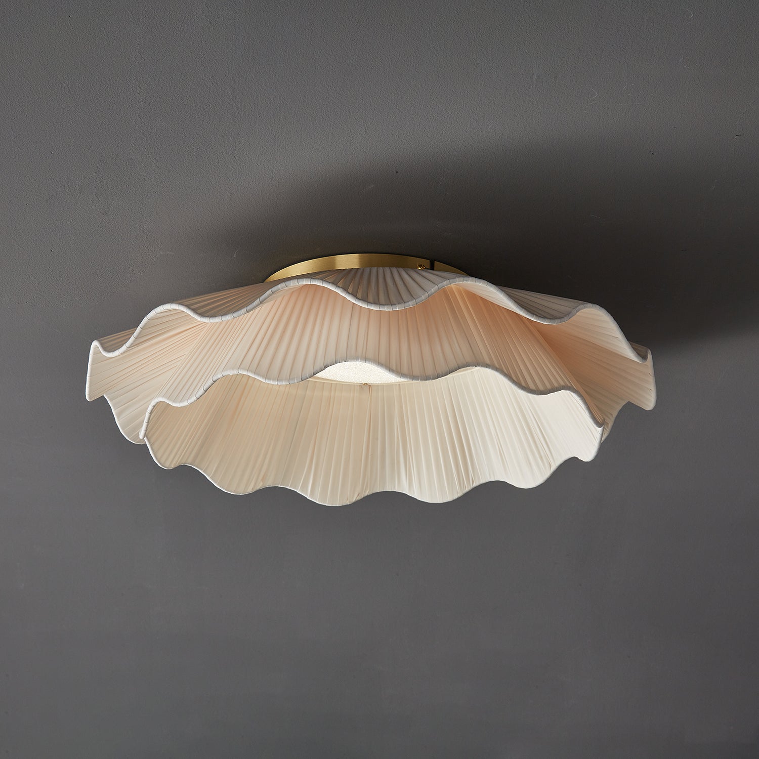 Plated Fabric Wave Flush Mount