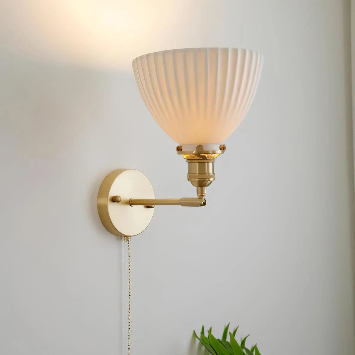 Uplight Fluted Ceramic Wall Sconce Studio Display