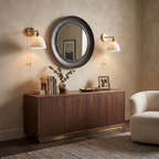 Pleated Ceramic Brass Sconce