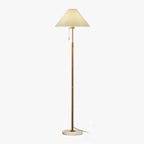 Pleated Fabric Marble Floor Lamp