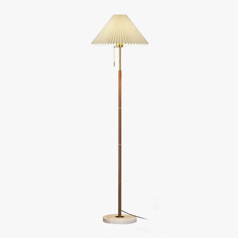 Pleated Fabric Marble Floor Lamp