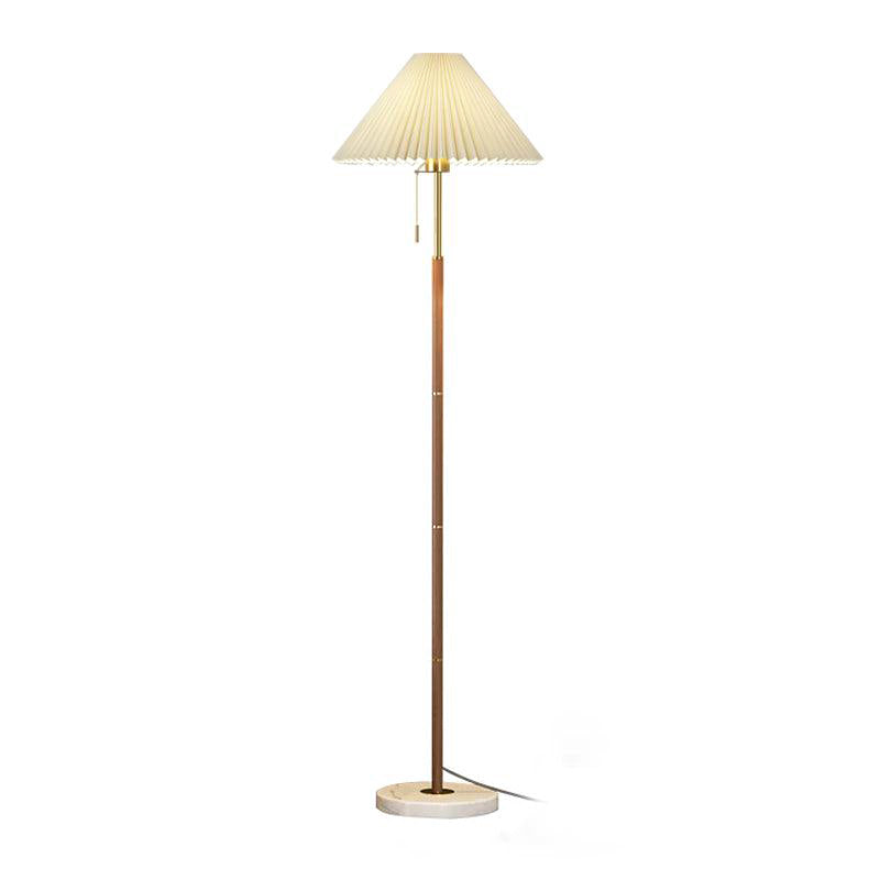 Bodenlampe aus gefaltetem Stoff und Marmor