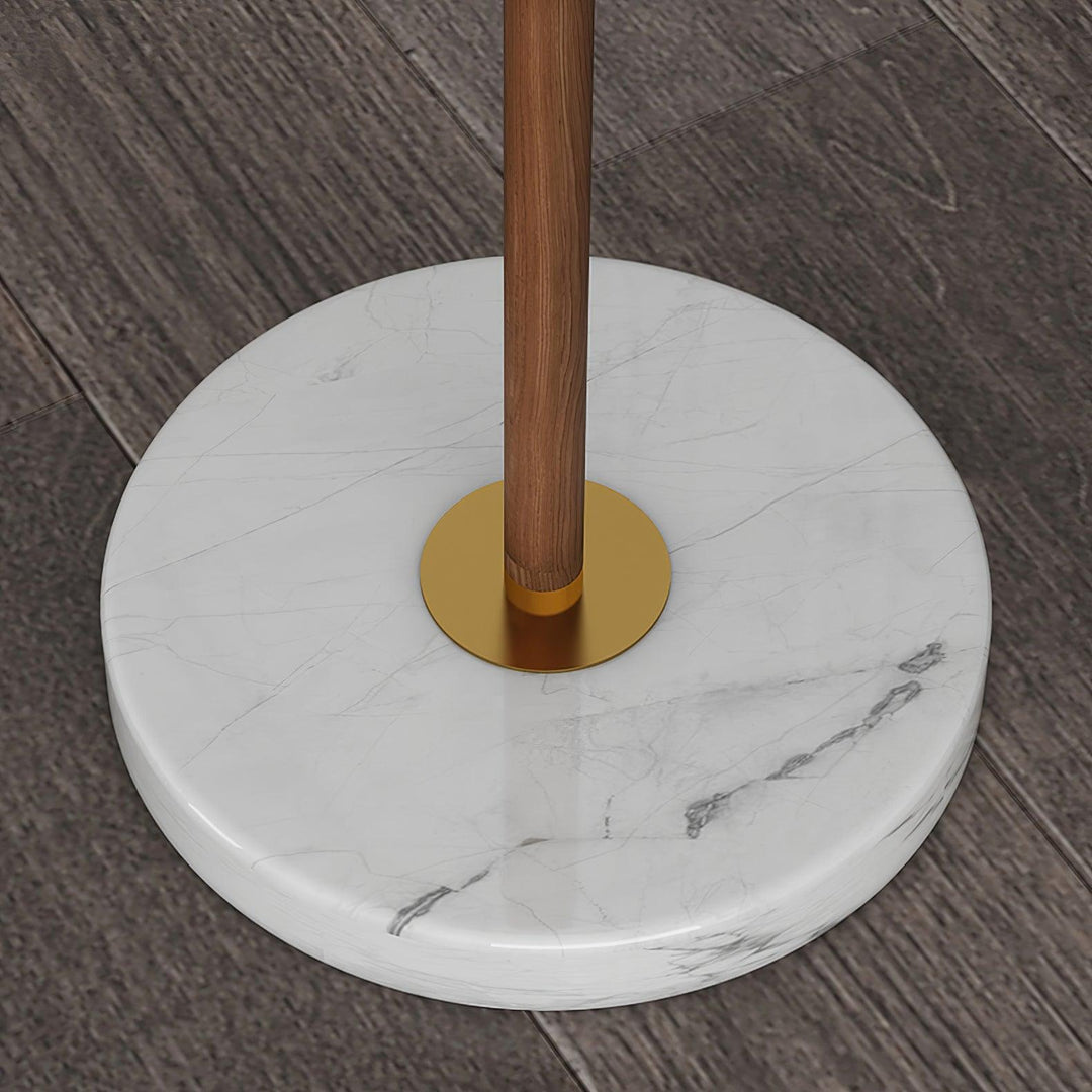 Pleated Fabric Marble Floor Lamp