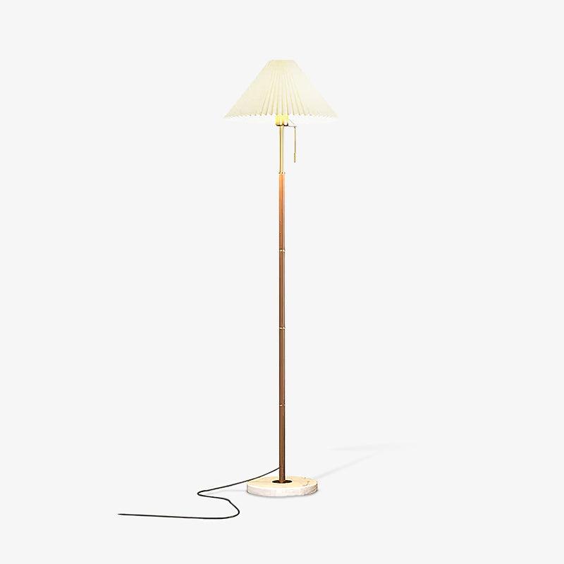 Pleated Fabric Marble Floor Lamp
