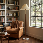 Pleated Fabric Marble Floor Lamp