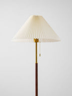 Pleated Fabric Marble Floor Lamp