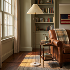Pleated Fabric Marble Floor Lamp