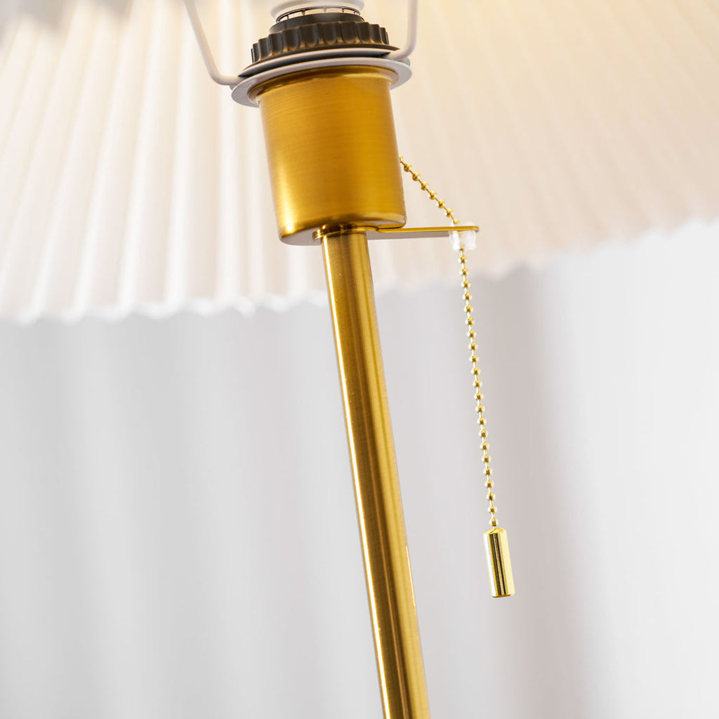 Pleated Fabric Marble Floor Lamp