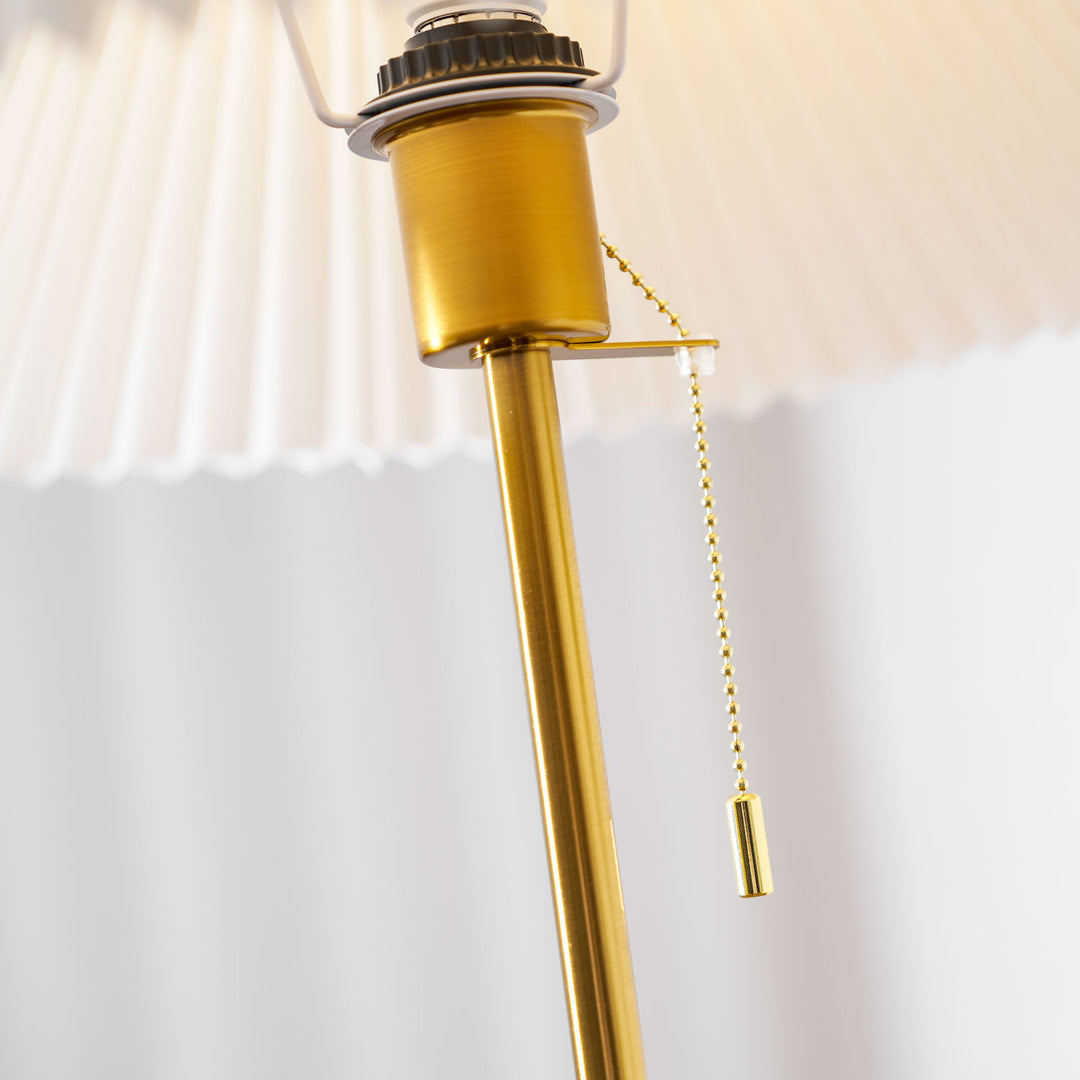Pleated Fabric Marble Floor Lamp