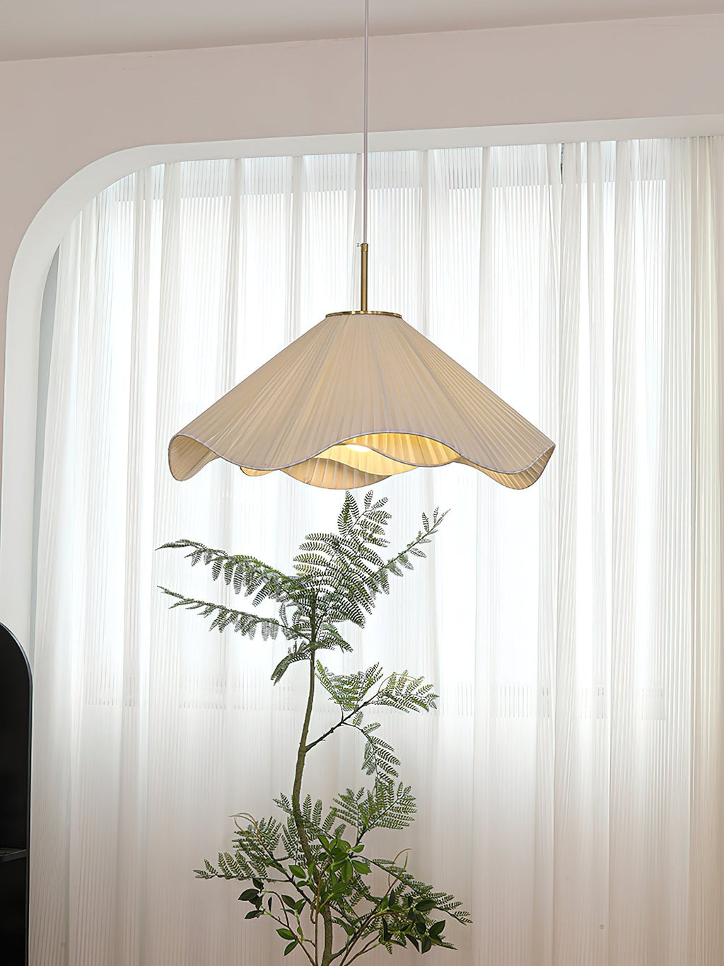 Pleated Fabric Wavy Pendant