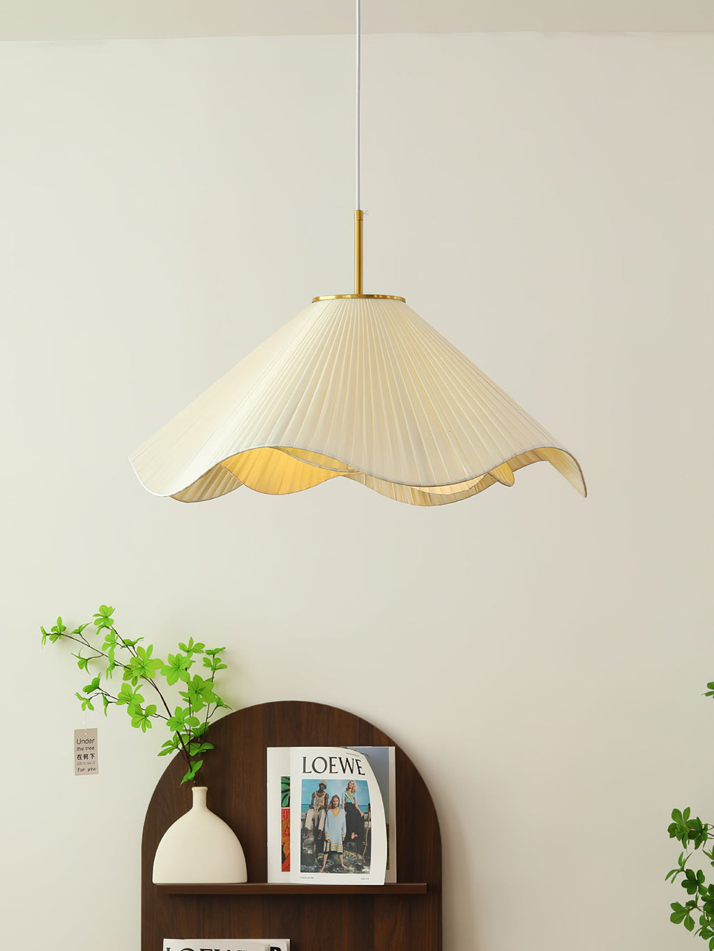 Pleated Fabric Wavy Pendant