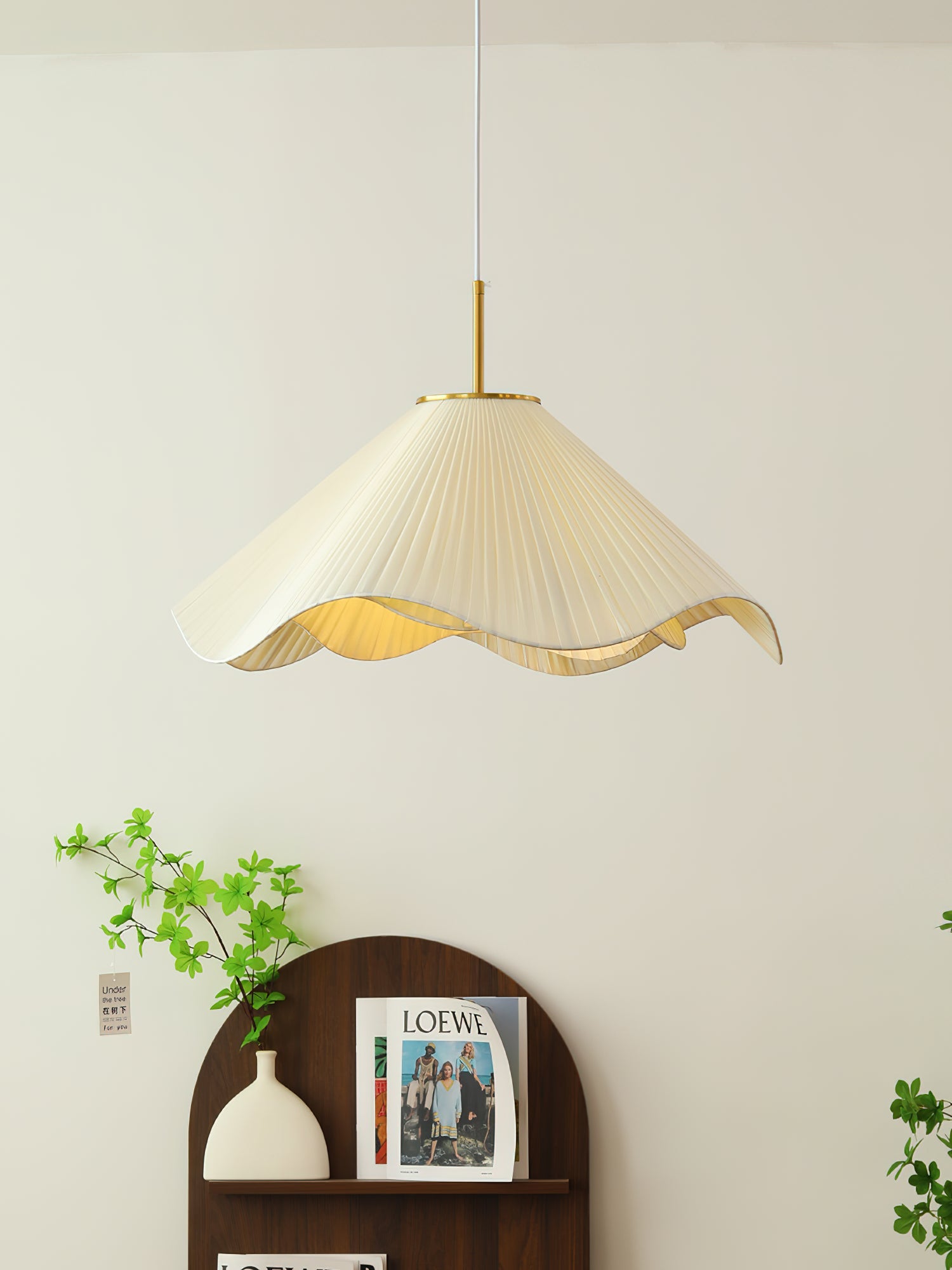 Pleated Fabric Wavy Pendant