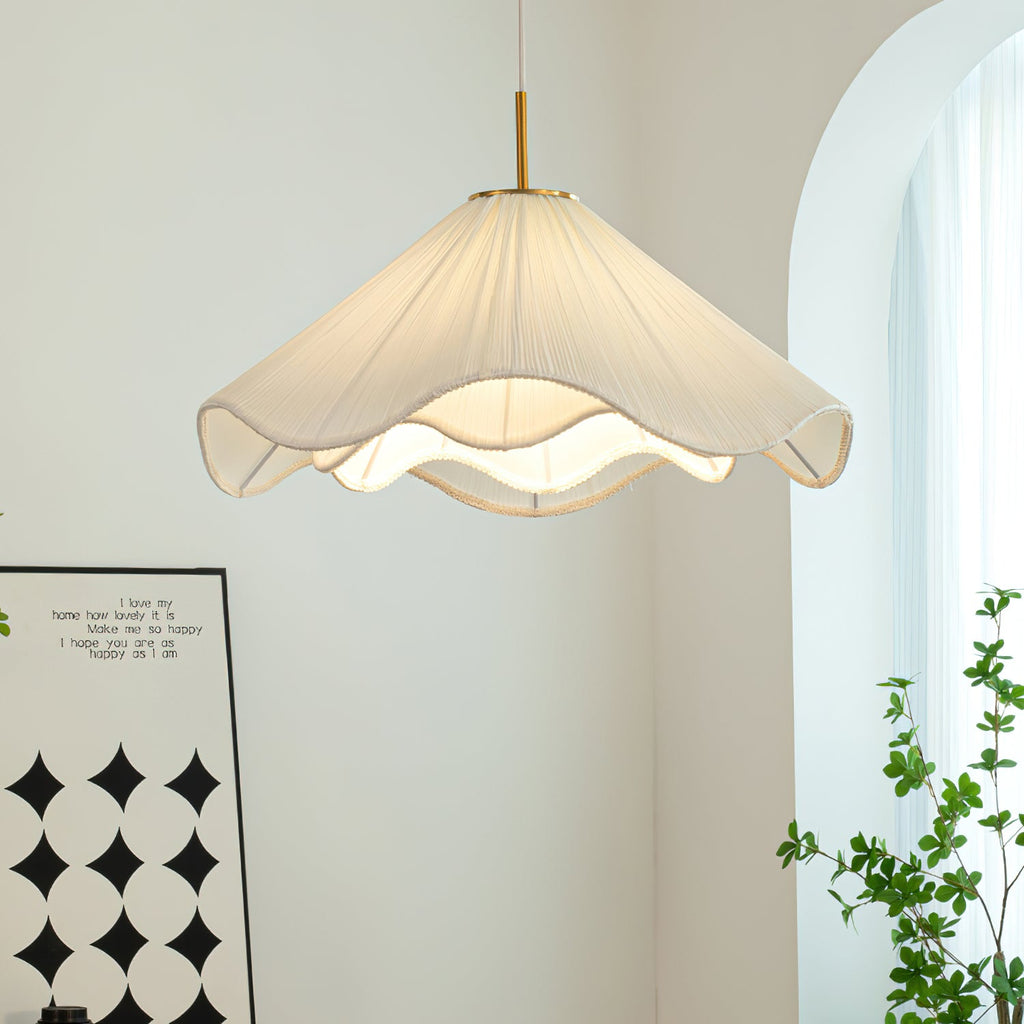 Pleated Fabric Wavy Pendant