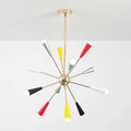Illuminated Modern Multi-Light Cone Chandelier Studio Display