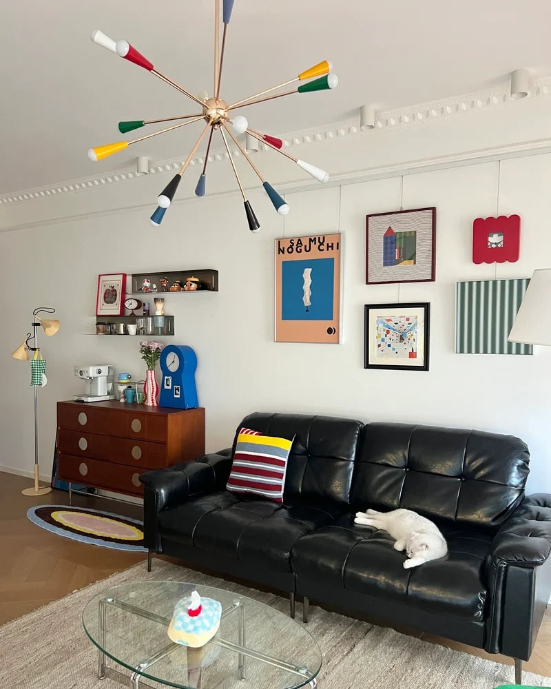 Modern Cone Sputnik Chandelier in Artistic Living Room